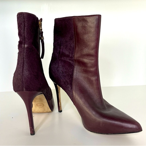 Michael Kors Shoes - MICHAEL KORS Dawson Stiletto Ankle Boot Size 8 Burgundy Minimalist